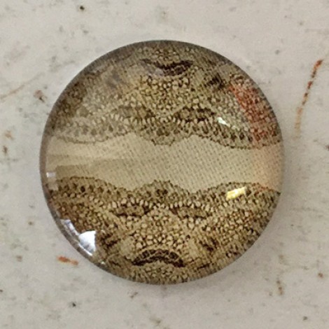 25mm Art Glass Backed Cabochons - Linen & Lace 6 - Each