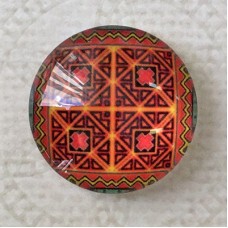 20mm Art Glass Round Cabochons - Turkish Design 1 - Each