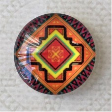 20mm Art Glass Round Cabochons - Turkish Design 5 - Each