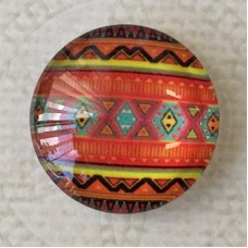 20mm Art Glass Round Cabochons - Turkish Design 6 - Each