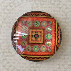 20mm Art Glass Round Cabochons - Turkish Design 7 - Each