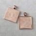 25mm ID Rose Gold Plated Square Bezel Pendant Settings - Pack of 2