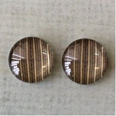 12mm Art Glass Backed Cabochons - Linen & Lace 8 - Per Pair