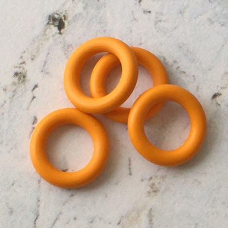 10mm Rubber O-Rings - Tangerine - Pack of 10