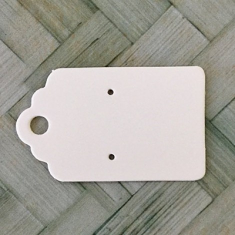 3x5cm Kraft Paper Luggage Tag Shape Earring Cards - Soft White