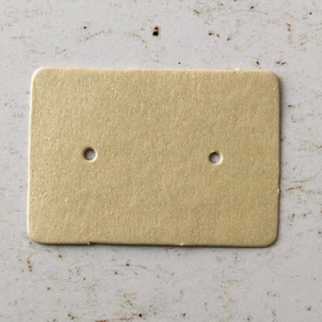 2.5x3.5cm Kraft Paper Ear Stud Cards - Cream Pearl