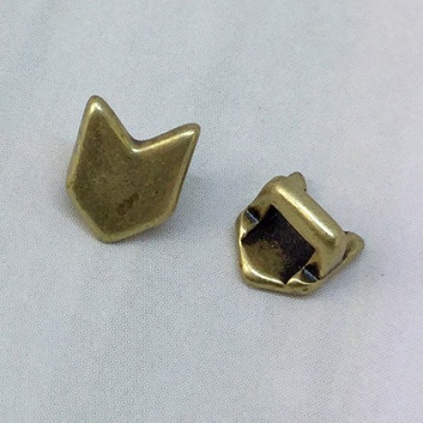 3mm Flat Leather Chevron Slider - Ant Brass - Pack of 2