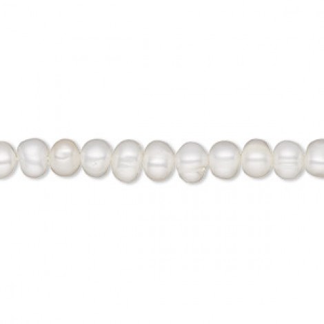 4-4.5mm Cultured White Lotus Semi-Round Potato Pearls