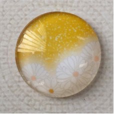 25mm Art Glass Backed Cabochons - Pastel Flowers 1 - Each