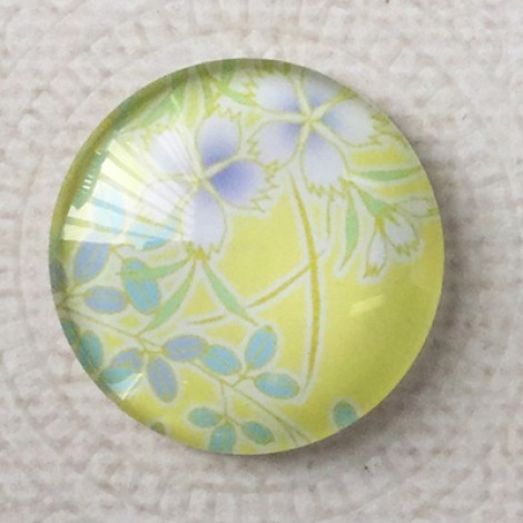 25mm Art Glass Backed Cabochons - Pastel Flowers 3 - Each 25mm Art Glass Backed Cabochons - Pastel Flowers 3 - Each