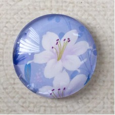 25mm Art Glass Backed Cabochons - Pastel Flowers 8 - Each