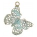 30x32mm Filigree Vintage Style Brass Butterfly Focal Pendant - Each