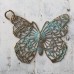 46x38mm Patinaed Vintaj Natural Brass Filigree Butterfly Pendant