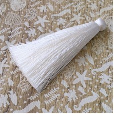 70mm Thick Silk Tassels - Off White - Each