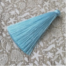 70mm Thick Silk Tassels - Aqua - Each