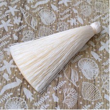 70mm Thick Silk Tassels - Cream - Each
