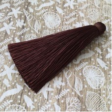 70mm Thick Silk Tassels - Chocolate - Each