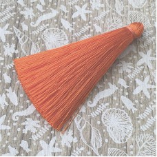 70mm Thick Silk Tassels - Tangerine - Each