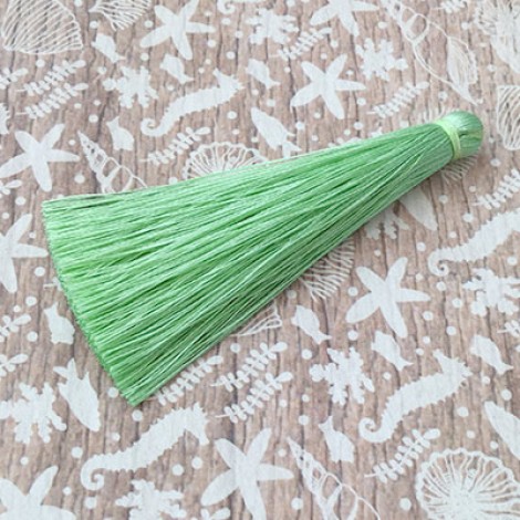 65mm Slim Silk Tassels - Soft Green - Pack of 2