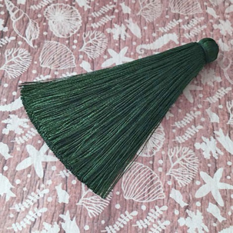 70mm Thick Silk Tassels - Mossy Green