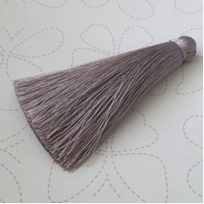 70mm Thick Silk Tassels - Silver - Each
