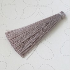 65mm Slim Silk Tassels - Silver - Pack of 2