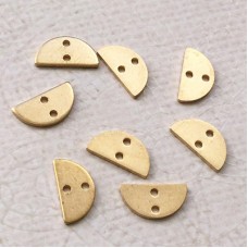 10x5mm 20ga Raw Brass Half Moon Connector Links - Pack of 20