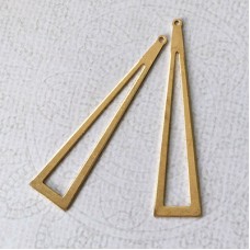 50x11mm 20ga Raw Brass Triangle Link Pendant Connector Drops - Pack of 2