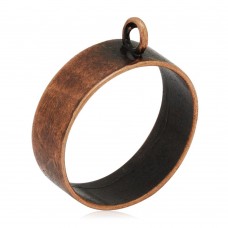 29mm ID Antique Copper Plated Open Back Bezel Pendants - Pack of 2