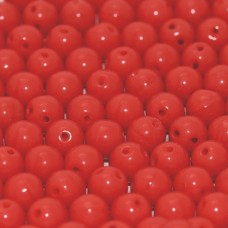 5mm RounDuo Czech 2-Hole Beads - Opaque Red - 75 beads