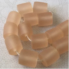11x12mm Peach Resin Cylinder Beads - Pack of 12