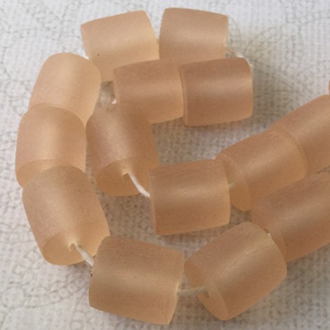 11x12mm Peach Resin Cylinder Beads