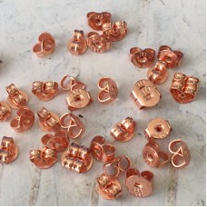 4mm Rose Gold Plated Brass Butterfly Earring Clutches - Pack of 12 Pair