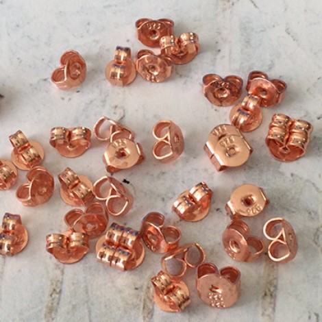 4mm Rose Gold Plated Brass Butterfly Earring Clutches