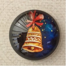 25mm Art Glass Backed Cabochons - Santa Designs 4 - Each