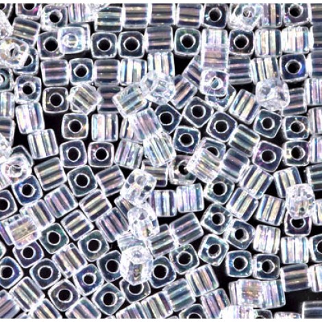 3mm Miyuki Cubes - Crystal AB - 12gm