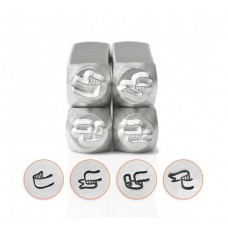 6mm ImpressArt Banner Ends Metal Stamps - 4 pack