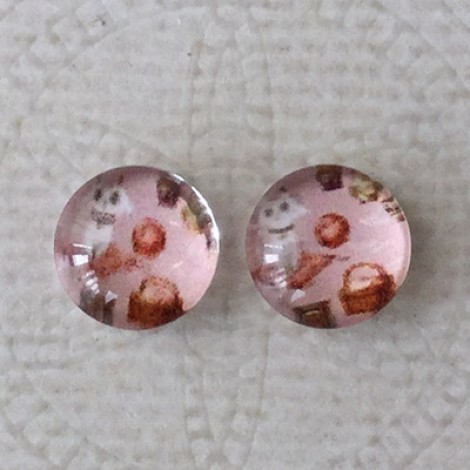 10mm Art Glass Backed Cabochons  - Cosmopolitan Cats 2