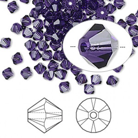 5mm Swarovski Bicones - Purple Velvet