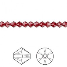 4mm Crystal Passions® Crystal Bicones - Scarlet Red - Pack of 10