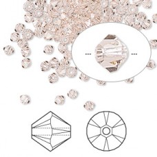 3mm Crystal Passions Crystal Bicones - Vintage Rose - Pack of 10