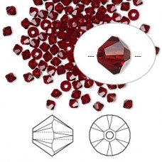 3mm Crystal Passions® Crystal Faceted Bicones - Siam - Pack of 10