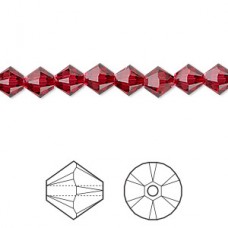 6mm Swarovski 5328 Faceted Bicones - Scarlet  - Pack of 10