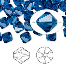 8mm Swarovski Crystal Bicones - Capri Blue - Pack of 2