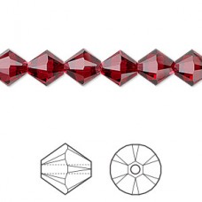 8mm Swarovski 5328 Crystal Bicones - Scarlet - Pack of 5