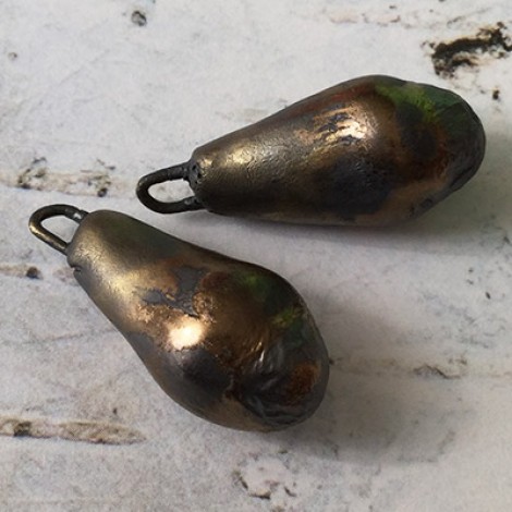 20-25mm Bone China Copper & Bronze Lustre Droplets