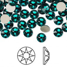6.3-6.5mm SS30 Crystal Passions Crystal Flatbacks - Emerald - Pack of 12