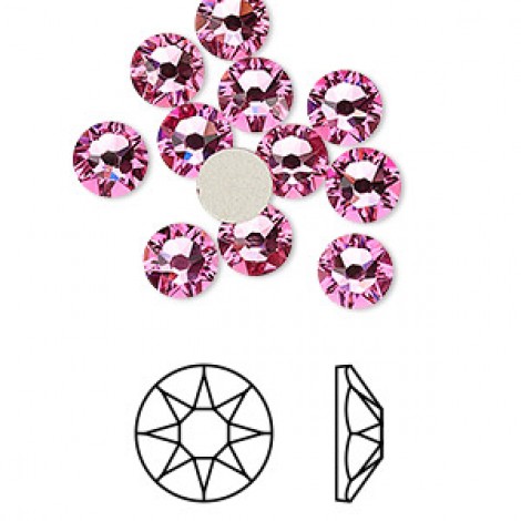 6.4mm (SS30) Crystal Passions® Flatback Crystals - Rose