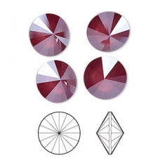 12mm Swarovski Rivoli Crystal Stone - Dark Red Shiny - Each