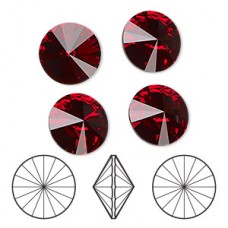 12mm Crystal Passions® Rivoli Crystal - Scarlet - Pack of 2